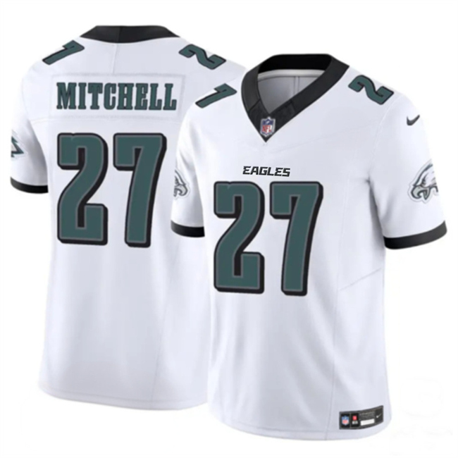 Men's Philadelphia Eagles #27 Quinyon Mitchell White 2024 New F.U.S.E. Vapor Untouchable Limited Stitched Football Jersey